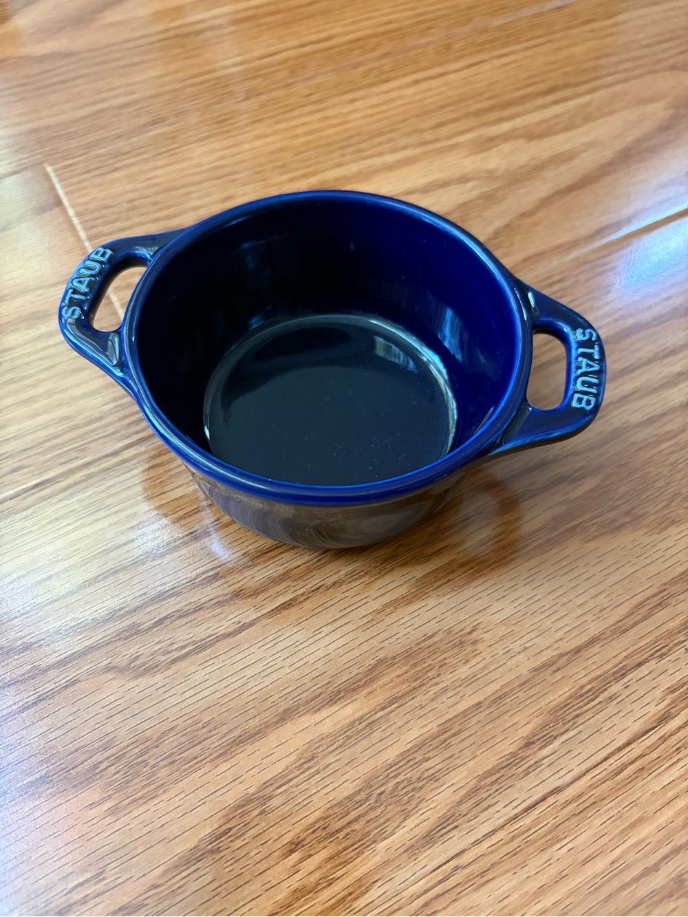 Staub mini round cocotte in sapphire blue